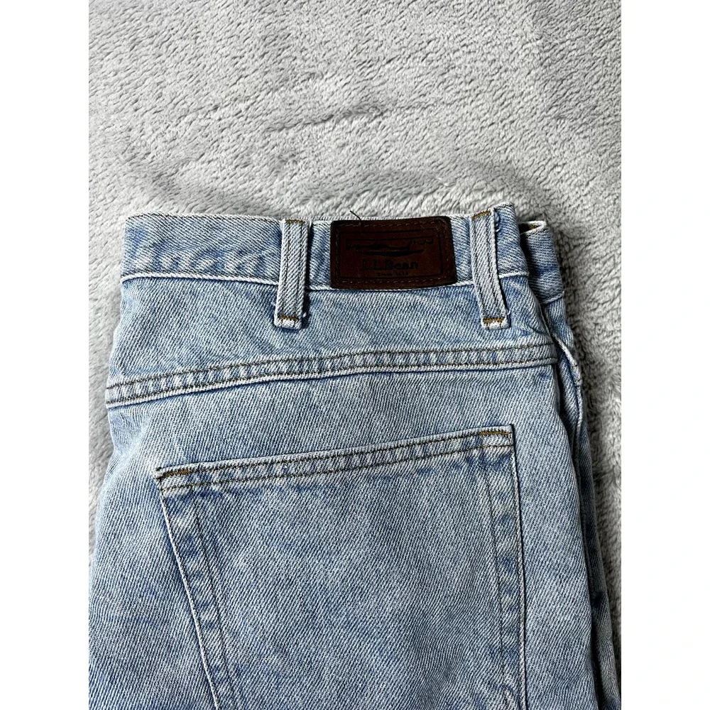 L.L. Bean Jeans Mens 34x29 Blue Denim Baggy Casual Light Wash Vintage Y2k Logo